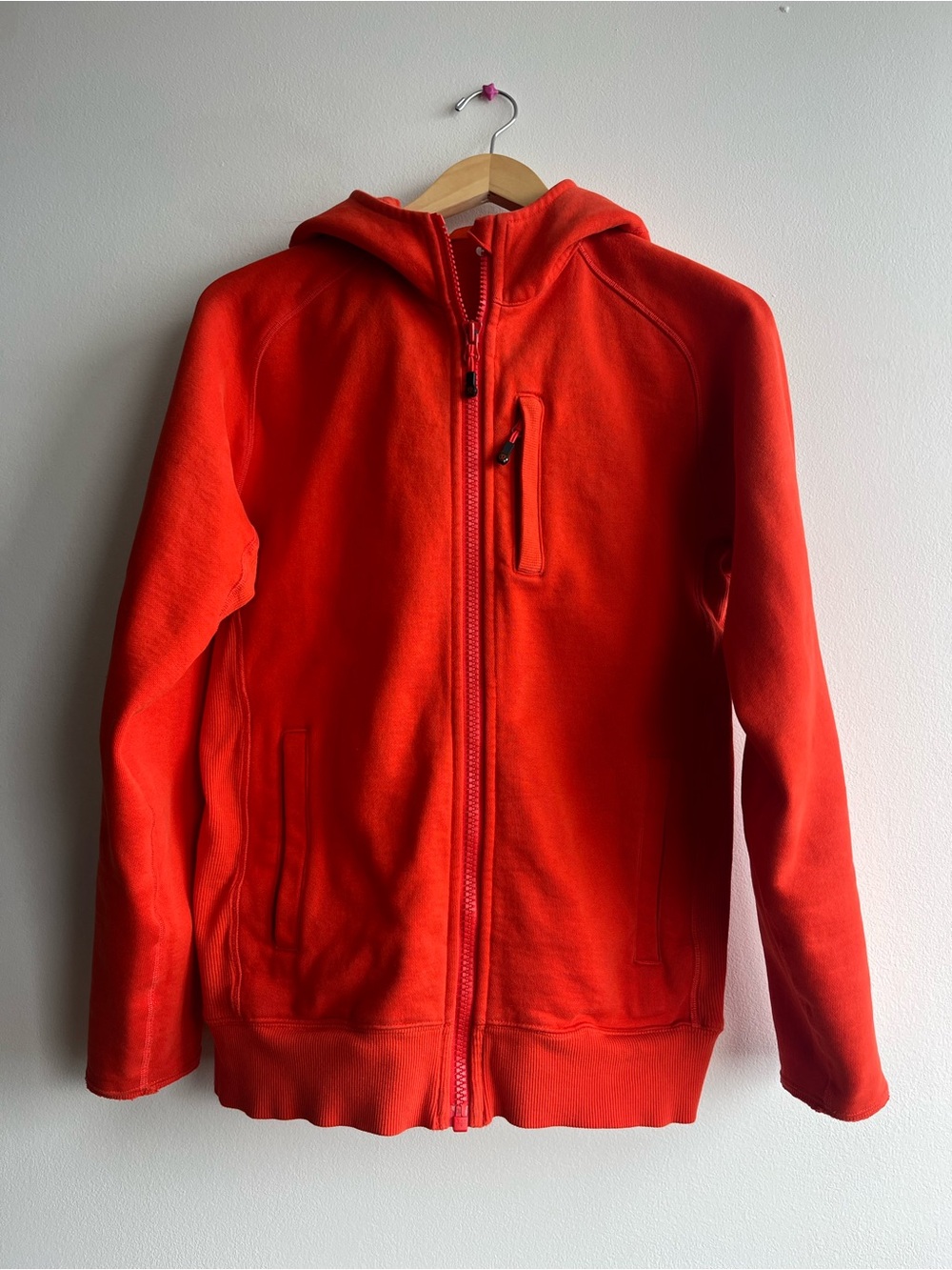 RARE VTG Discontinued LULULEMON Men’s Scuba Hoodie Thick Fleece Orange Size S